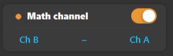 enable the math channel and select the subtraction operator to subtract Input2 (ChB) from Input1 (ChA). This will give you the VGS waveform.
